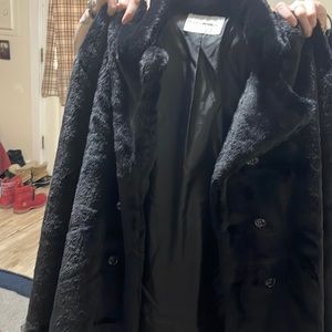 large black fashion nova fur coat